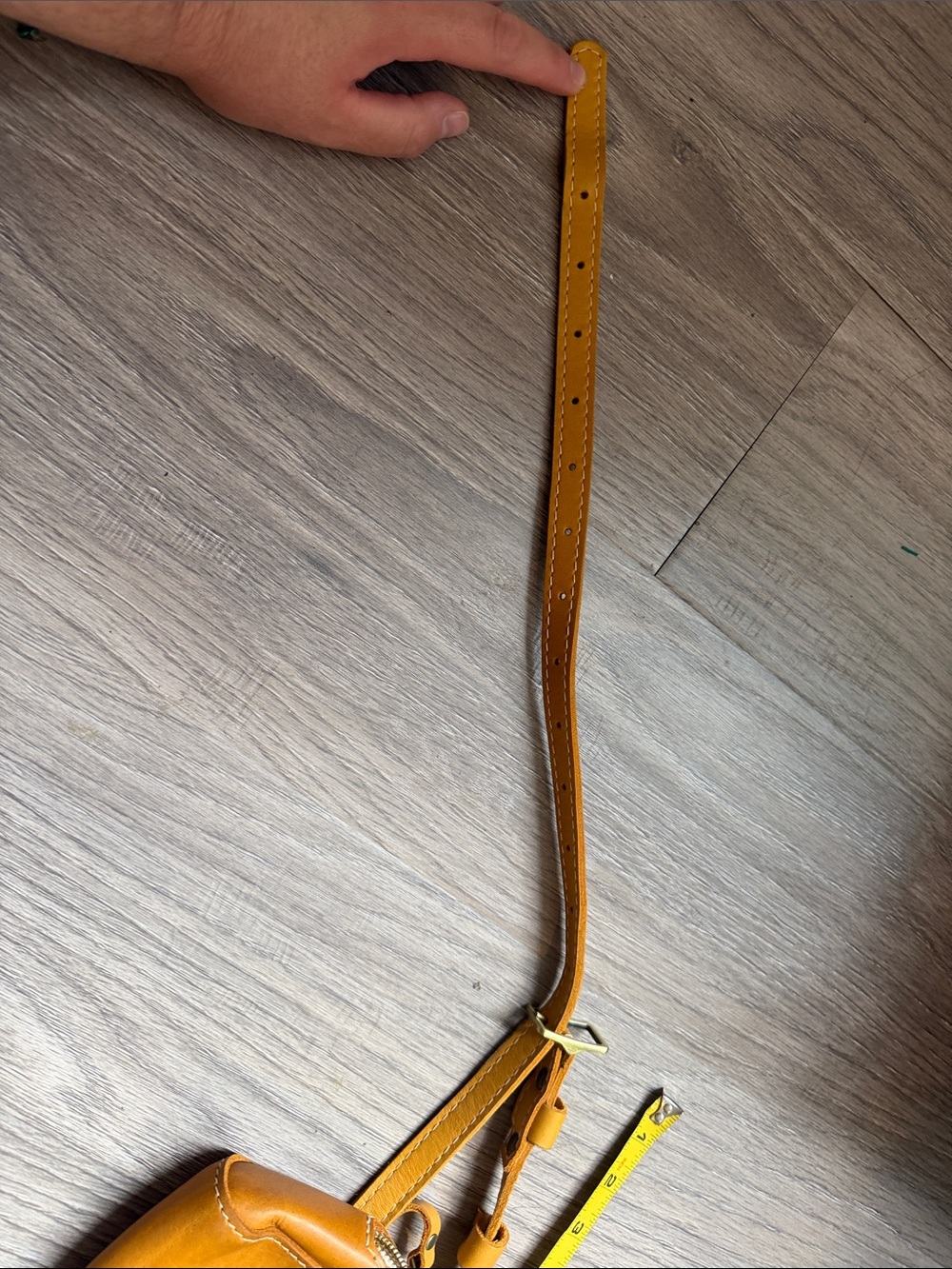 Portland Leather Cognac Crossbody waist Bag - Picture 12 of 12